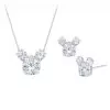 Disney CRISLU Necklace & Earrings Set - Mickey Mouse - Platinum