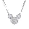 Disney CRISLU Necklace - Mickey Mouse Icon - Platinum