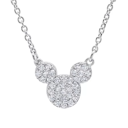 Disney CRISLU Necklace - Mickey Mouse Icon - Platinum 1 Disney CRISLU Necklace - Mickey Mouse Icon - Platinum
