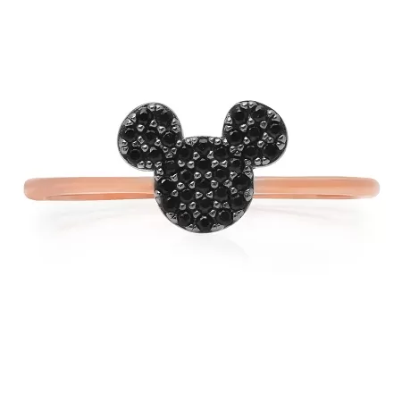 Disney CRISLU Ring - Mickey Mouse Black Pave - Rose Gold 1 Disney CRISLU Ring - Mickey Mouse Black Pave - Rose Gold