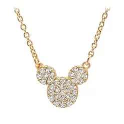 Disney CRISLU Necklace - Mickey Mouse Icon - Yellow Gold