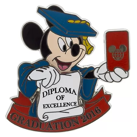 Disney Graduation Day Pin - 2016 Mickey Mouse Selfie 1 Disney Graduation Day Pin - 2016 Mickey Mouse Selfie
