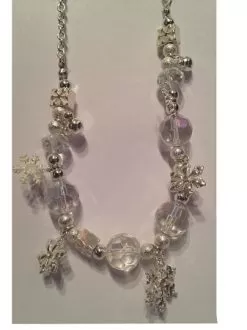 Disney Christmas Bead Necklace - Mickey Mouse Icon - Snowflakes