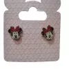 Disney Earrings - Minnie Mouse Face - Silver