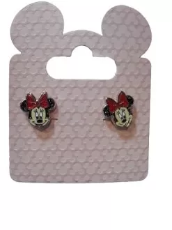Disney Earrings - Minnie Mouse Face - Silver