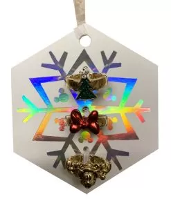Disney Rings Set - Holiday Mickey Mouse On Ornament - Set Of 3