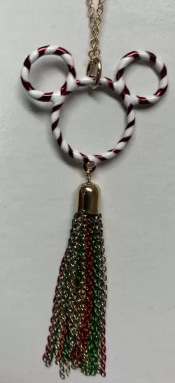 Disney Holiday Necklace - Mickey Mouse Peppermint With Tassel