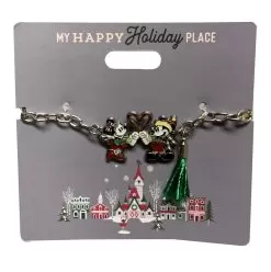 Disney Holiday Bracelet - Mickey And Minnie Mouse With Heart