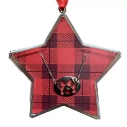 Disney Holiday Necklace - Mickey And Minnie Mouse Heart With Ornament