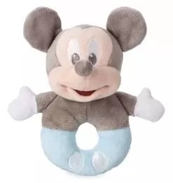 Disney Plush Rattle For Baby - Mickey Mouse - Blue