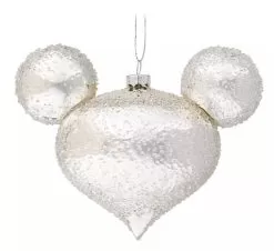 Disney Mickey Ears Icon Ornament - Mickey Mouse Icon - Silver Ice