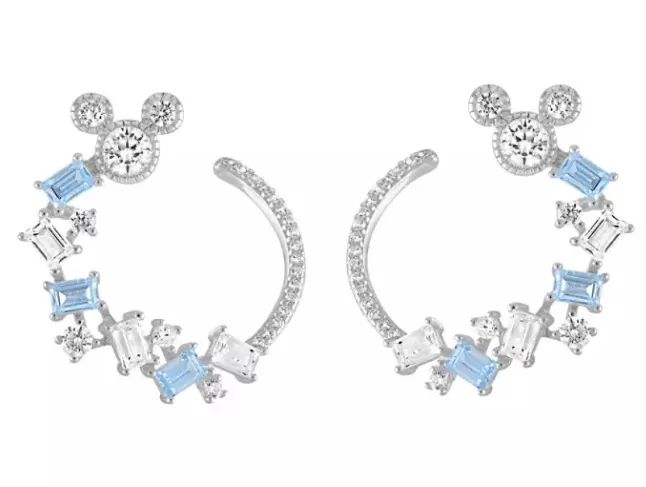 Disney Rebecca Hook Earrings - Mickey Mouse Hoop - Blue & Clear 1 Disney Rebecca Hook Earrings - Mickey Mouse Hoop - Blue & Clear