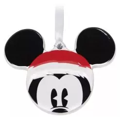 Disney Disc Ornament - Santa Mickey Mouse Icon - Ceramic