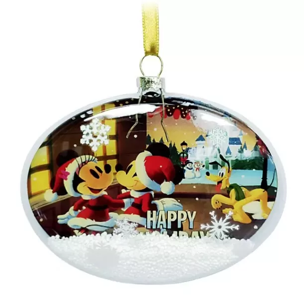Disney Glass Oval Ornament - Santa Mickey Mouse & Friends 1 Disney Glass Oval Ornament - Santa Mickey Mouse & Friends