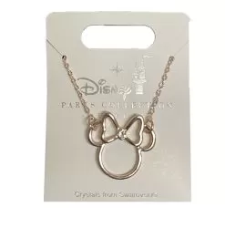 Disney Necklace - Minnie Mouse Bow Icon - Rose Gold