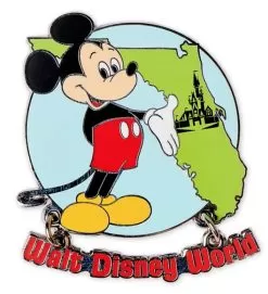 Disney 50th Anniversary Pin - Mickey Mouse Map Of Florida