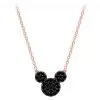 Disney CRISLU Necklace - Mickey Mouse Black Pave - Rose Gold