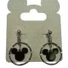 Disney Dangle Earrings - Mickey Mouse Icon - Double Silver