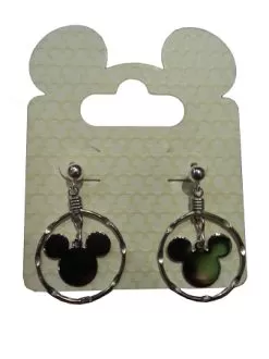 Disney Dangle Earrings - Mickey Mouse Icon - Double Silver