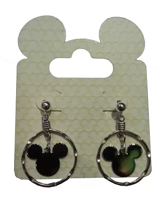 Disney Dangle Earrings - Mickey Mouse Icon - Double Silver 1 Disney Dangle Earrings - Mickey Mouse Icon - Double Silver